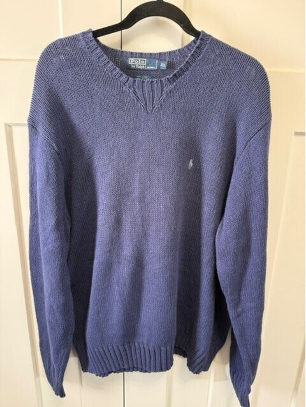 Polo Ralph Lauren blue crewneck sweater size XXL linen/cotton blend